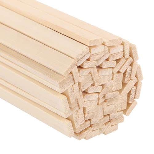 YAYODS 300 Stück Bambus Holzleisten - Holzleisten Zum Basteln 40cm Lang, 1 cm Breite, Natürliche Holzleisten für DIY Bastelprojekte, Modellbau von YAYODS