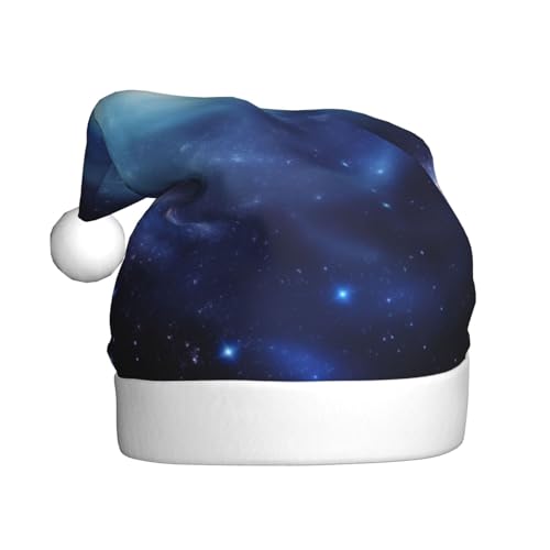 YAzgaN Galaxie-Weihnachtsmütze, Unisex, für Erwachsene, Plüschmaterial, weich und leicht, ein tolles Accessoire für festliche Weihnachts-Kostümpartys. von YAzgaN