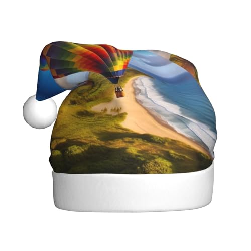 YAzgaN Hawaii-Heißluftballon-Weihnachtsmütze, Unisex, für Erwachsene, Plüschmaterial, weich und leicht, ein tolles Accessoire für festliche Weihnachtskostümpartys. von YAzgaN