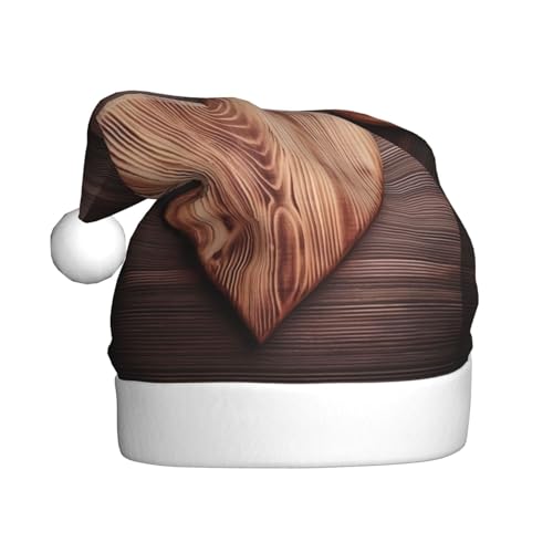 YAzgaN Weihnachtsmütze aus Holz in Herzform, Unisex, für Erwachsene, Plüschmaterial, weich und leicht, ein tolles Accessoire für festliche Weihnachts-Kostümpartys. von YAzgaN