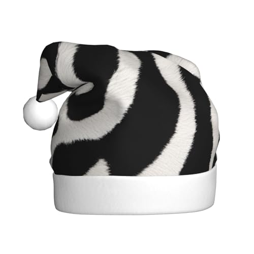 YAzgaN Weihnachtsmütze mit Zebra-Tiermotiv, Unisex, für Erwachsene, Plüschmaterial, weich und leicht, ein tolles Accessoire für festliche Weihnachts-Kostümpartys. von YAzgaN