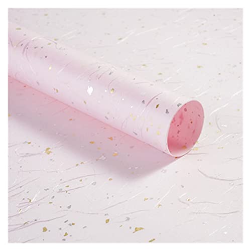 Geschenkpapier, Geschenkpapierrolle 10 Stück Gold-Silber-glänzende wasserdichte Blumen-Geschenkpapiere, Geschenkpapier, neue Bastelpapier-Rolle(Light Pink) von YBAAKZIIR