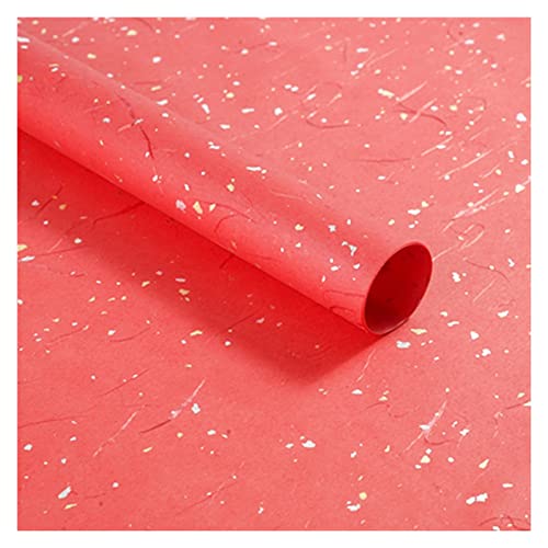 Geschenkpapier, Geschenkpapierrolle 10 Stück Gold-Silber-glänzende wasserdichte Blumen-Geschenkpapiere, Geschenkpapier, neue Bastelpapier-Rolle(Red) von YBAAKZIIR