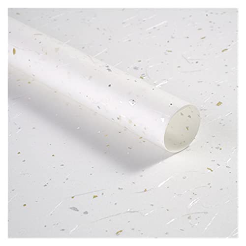 Geschenkpapier, Geschenkpapierrolle 10 Stück Gold-Silber-glänzende wasserdichte Blumen-Geschenkpapiere, Geschenkpapier, neue Bastelpapier-Rolle(White) von YBAAKZIIR