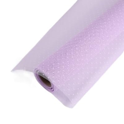 Geschenkpapier, Geschenkpapierrolle 50CM * 10Y Blumenverpackung Gaze Dot Garn Mesh Papier Blumenstrauß Floristenbedarf DIY Dekor Valentinstag Geschenkpapierrolle(Purple) von YBAAKZIIR