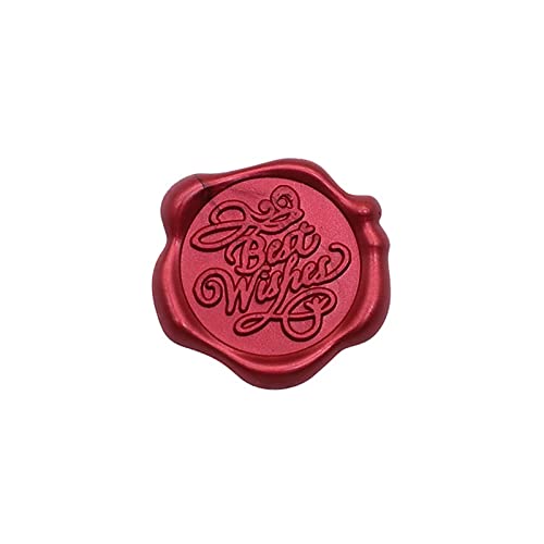 Wachs-Siegel-Aufkleber, 30pcs Wax Seal Stickers, Beautifully Patterned Finished Wax Seals Stickers, Three-Dimensional Pattern Envelope Stickers(Wine Red Best Wishes) von YBAAKZIIR