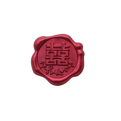 Wachs-Siegel-Aufkleber, 30pcs Wax Seal Stickers, Beautifully Patterned Finished Wax Seals Stickers, Three-Dimensional Pattern Envelope Stickers(Wine Red Happiness) von YBAAKZIIR