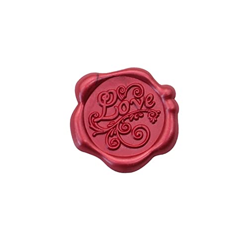 Wachs-Siegel-Aufkleber, 30pcs Wax Seal Stickers, Beautifully Patterned Finished Wax Seals Stickers, Three-Dimensional Pattern Envelope Stickers(Wine Red Love2) von YBAAKZIIR