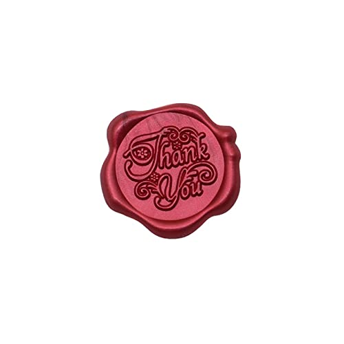 Wachs-Siegel-Aufkleber, 30pcs Wax Seal Stickers, Beautifully Patterned Finished Wax Seals Stickers, Three-Dimensional Pattern Envelope Stickers(Wine Red Thank You) von YBAAKZIIR