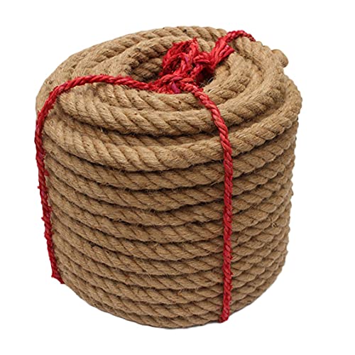 YBAAKZIIR Natürliches Vintage-Juteseil Schnurrolle Geflochte Dicke Garten-Jute-Seilschnur, natürliches Hanfseil, 26 mm Durchmesser, Starke Jute(20m) von YBAAKZIIR