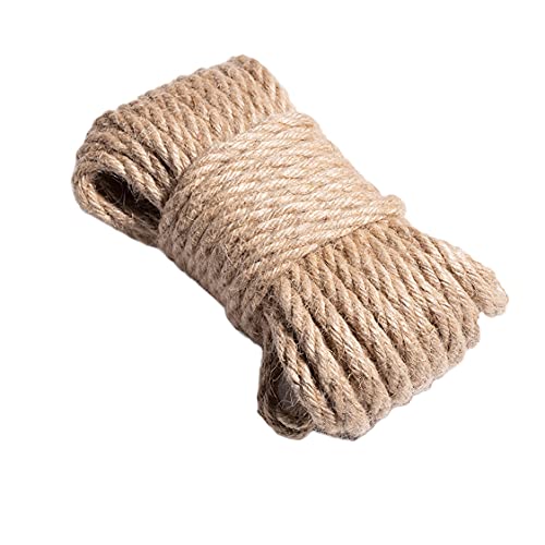 YBAAKZIIR Natürliches Vintage-Juteseil Schnurrolle Geflochte Hanfseil, Dickes Garten-Jute-Seil, Garten-Bündelungsschnur, natürlich, 10 mm(100m) von YBAAKZIIR