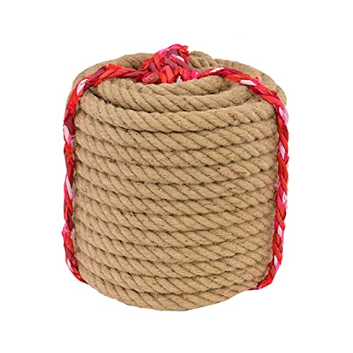 YBAAKZIIR Natürliches Vintage-Juteseil Schnurrolle Geflochte Natürliches Jute-Schnur-Seil, natürliches, Dickes, Starkes Jute-Seil, 4-lagiges Hanfseil(20m) von YBAAKZIIR