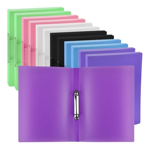 YBCCBY 12 Stück Ringbuch A4 Ordner Ringmappe Color Ringhefter Schmal Ringordner Ringbuchordner Mit 2 Ringen Ringbinder Schulordner Plastikordner Schnellhefter Briefordner Büroordner für Schule von YBCCBY