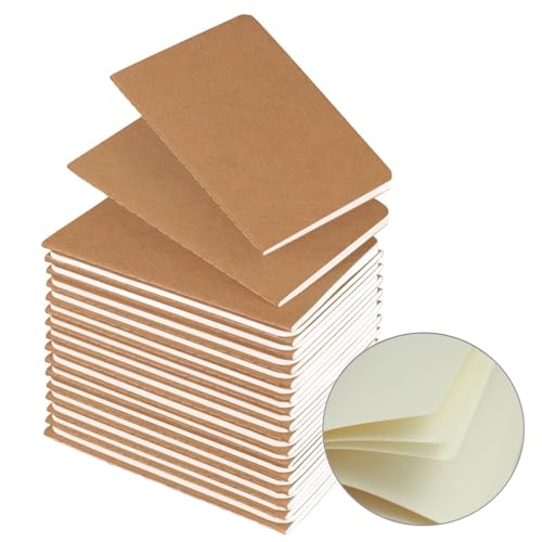 YBCPACK Kraft Notizbuch A6 Blanko, 30 Notizbücher Set, Klein Notizheft mit 60 Seiten (30 Blätter), Notizblock für Büro, Schule & Reisen (10x14cm) von YBCPACK