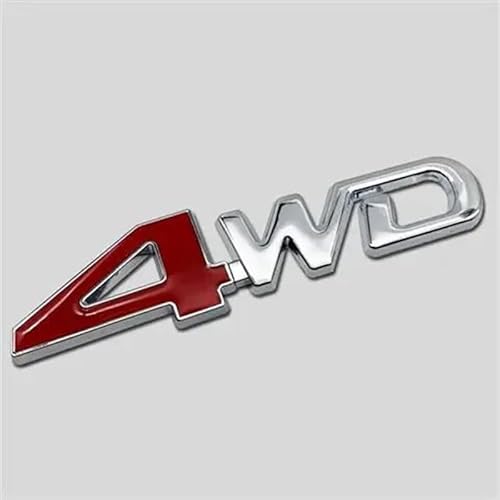 YCDSSM Auto Embleme für Citroen, Buchstaben Logo Abzeichen Aufkleber Sticker für Motorhaube Front Karosserie Kofferraum Heckklappen Tuning Styling Zubehör,4WD-red von YCDSSM