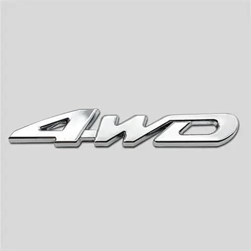 YCDSSM Auto Embleme für Mazda, Buchstaben Logo Abzeichen Aufkleber Sticker für Motorhaube Front Karosserie Kofferraum Heckklappen Tuning Styling Zubehör,4WD-Silver von YCDSSM