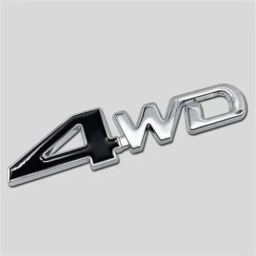 YCDSSM Auto Embleme für Mitsubishi, Buchstaben Logo Abzeichen Aufkleber Sticker für Motorhaube Front Karosserie Kofferraum Heckklappen Tuning Styling Zubehör,4WD-Black von YCDSSM