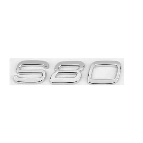 YCDSSM Auto Embleme für Volvo C30 2006-2013, Buchstaben Logo Abzeichen Aufkleber Sticker für Motorhaube Front Karosserie Kofferraum Heckklappen Tuning Styling Zubehör,S80-Silver von YCDSSM