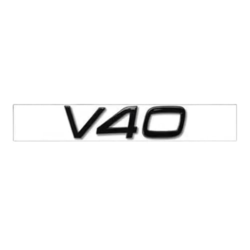 YCDSSM Auto Embleme für Volvo C30 2006-2013, Buchstaben Logo Abzeichen Aufkleber Sticker für Motorhaube Front Karosserie Kofferraum Heckklappen Tuning Styling Zubehör,V40-Black von YCDSSM