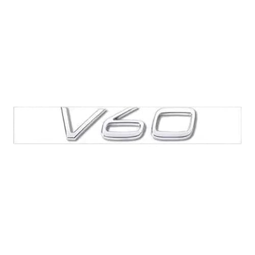 YCDSSM Auto Embleme für Volvo C30 2006-2013, Buchstaben Logo Abzeichen Aufkleber Sticker für Motorhaube Front Karosserie Kofferraum Heckklappen Tuning Styling Zubehör,V60-Silver von YCDSSM