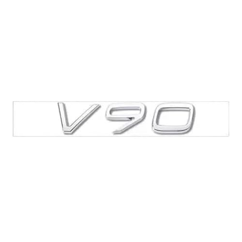 YCDSSM Auto Embleme für Volvo C30 2006-2013, Buchstaben Logo Abzeichen Aufkleber Sticker für Motorhaube Front Karosserie Kofferraum Heckklappen Tuning Styling Zubehör,V90-Silver von YCDSSM