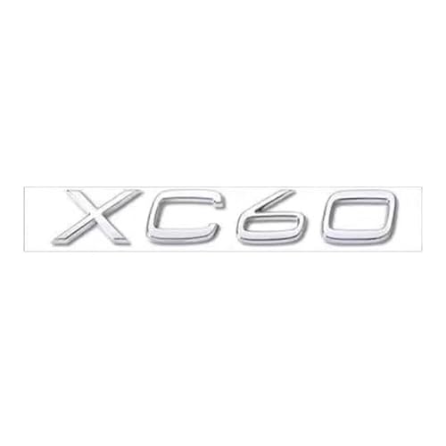 YCDSSM Auto Embleme für Volvo C30 2006-2013, Buchstaben Logo Abzeichen Aufkleber Sticker für Motorhaube Front Karosserie Kofferraum Heckklappen Tuning Styling Zubehör,XC60-Silver von YCDSSM