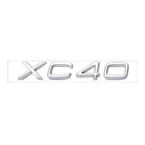 YCDSSM Auto Embleme für Volvo C70 Coupe 2005-2013, Buchstaben Logo Abzeichen Aufkleber Sticker für Motorhaube Front Karosserie Kofferraum Heckklappen Tuning Styling Zubehör,XC40-Silver von YCDSSM