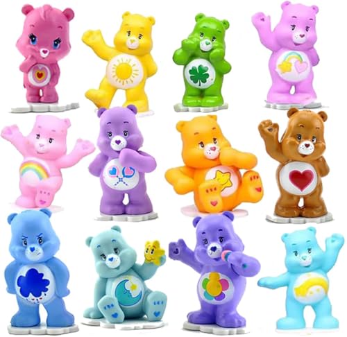 12pcs Bärchen Farben Cartoon Bär Cake Topper, Niedlichen Harz Bär Doll dekoration,Glücksbärchi-Mini Figuren Set,Party Dekoration Cake Topper,Bären Cupcake Topper Dekorationen (Farbe zufällig) von YCGDPH