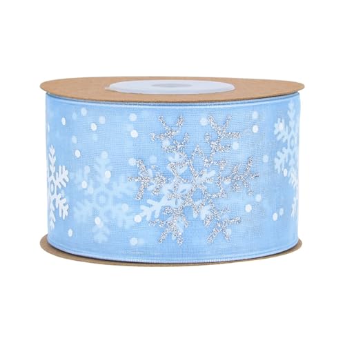 Festives Polyester Ribbon Geschenkverpackungsband Snowflake Crafting Ribbon Für Kreative Urlaubshandwerk von YCHUCH