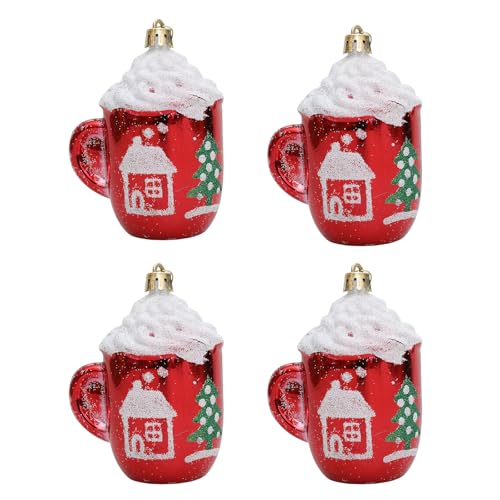 YCHUCH 1 Packung Weihnachtsbaumschmuck Tasse/Flaschenförmiger hängender Anhänger für Heimdekoration, festliches Urlaubszubehör von YCHUCH