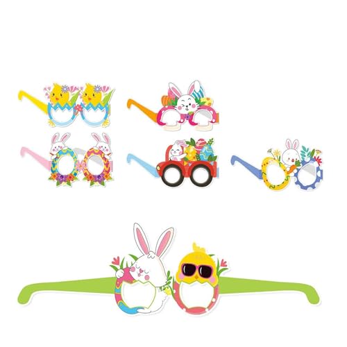 YCHUCH 6PCS Osters Celebration Paper Brillen Für Familienversammlungen Und Urlaubsfeiern Elegante 3D Brille Partyzubehör von YCHUCH