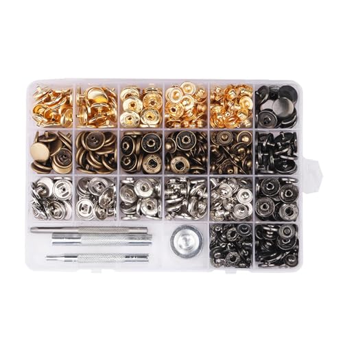 YCHUCH Fasteners Kits Practical Button Kits Metal Button Snaps Set For Clothes Jackets Jeans Wears Bags Canvas von YCHUCH