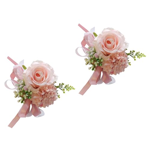 YCHUCH Rosen-Handgelenk-Ansteckblumen, Handgelenk-Ansteckblume für Hochzeit, Rosen-Handgelenk, Blume für Mutter der Braut und des Bräutigams, 2 Stück von YCHUCH