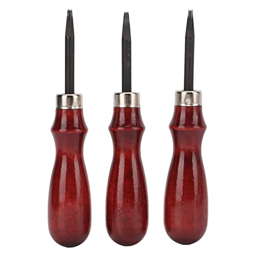 3 Pcs Leather Beveler Steel Material Sandalwood Handle Lightweight DIY Leather Edge Beveler Skiver Leather Tools Leather Working Tools Leather Knife Leather Tool von YCRGYYBD