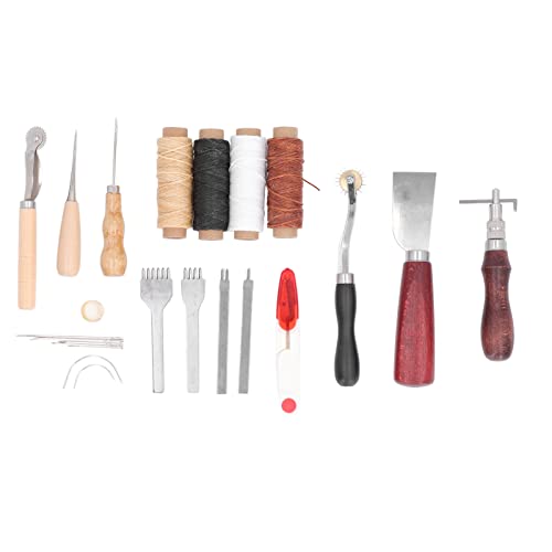 Lederbearbeitungswerkzeuge, Ledermesser, Lederwerkzeuge, Lederhandwerkswerkzeuge, handgefertigte Ledertaschen, DIY-Reparaturwerkzeug-Sets zum Nähen, Stanzen, Schneiden, Nähen von YCRGYYBD