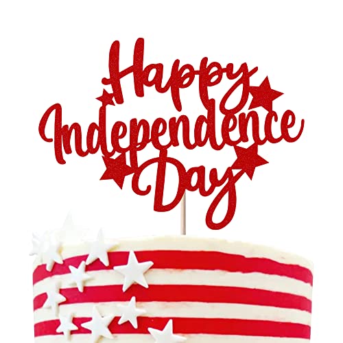 1 Pack Happy Independence Day Cake Topper Happy 4th of Juli Cupcake Pick Star National Flag Patriotische Kuchen Dekoration American Independence Day Birthday Thema Party Kuchen Dekorationen Supplies von YCTHUNFISH