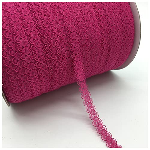 YCXMBH Spitzenband 10 Yards/Lot 5/8 "(15mm) Spitzenband Bilaterale Kunsthandwerks Besticktes Netz Spitzenbesatz Stoffband DIY. Nähen von Rockzubehör Spitzenband Weiß(Deep Rose) von YCXMBH