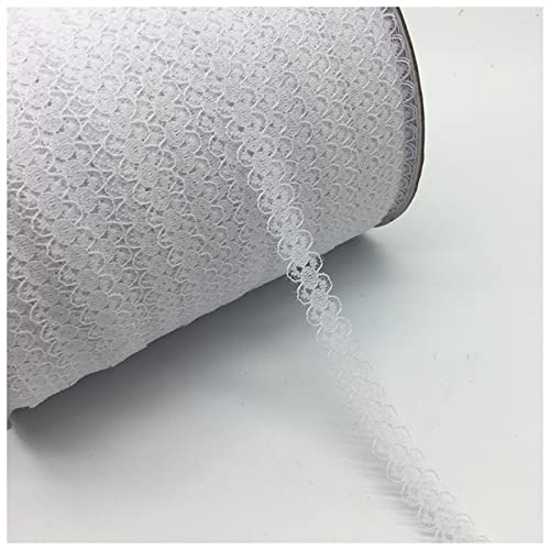 YCXMBH Spitzenband 10 Yards/Lot 5/8 "(15mm) Spitzenband Bilaterale Kunsthandwerks Besticktes Netz Spitzenbesatz Stoffband DIY. Nähen von Rockzubehör Spitzenband Weiß(White) von YCXMBH