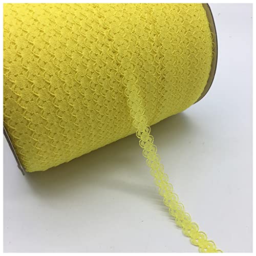 YCXMBH Spitzenband 10 Yards/Lot 5/8 "(15mm) Spitzenband Bilaterale Kunsthandwerks Besticktes Netz Spitzenbesatz Stoffband DIY. Nähen von Rockzubehör Spitzenband Weiß(Yellow) von YCXMBH