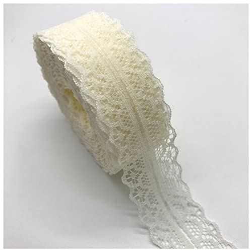 YCXMBH Spitzenband 10 Yards 30mm Spitze-Band-Trim-Stoff DIY. Gestickte Netzkabel zum Nähende Dekoration Spitze Stoff Spitzenband Weiß(Ivory) von YCXMBH