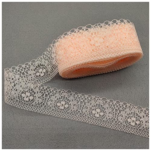 YCXMBH Spitzenband 10 Yards Spitzeband 40 In mm Breite Spitzenbesatzstoff Stoff bestickte Net Spitzenbesatzungen zum Nähen afrikanischer Spitzenstoff DIY. Spitzenband Weiß(Champagne) von YCXMBH