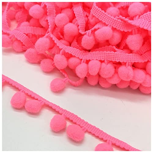 YCXMBH Spitzenband 2 Yards pom pom Spitze Trim kugelband Mini Pearl Pompom Fransenband Nähen Spitze Kintted Stoff handgefertigt DIY. Handwerk Zubehör Spitzenband Weiß(Light Rose) von YCXMBH