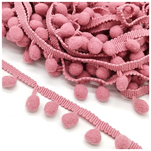 YCXMBH Spitzenband 2 Yards pom pom Spitze Trim kugelband Mini Pearl Pompom Fransenband Nähen Spitze Kintted Stoff handgefertigt DIY. Handwerk Zubehör Spitzenband Weiß(Mauve) von YCXMBH