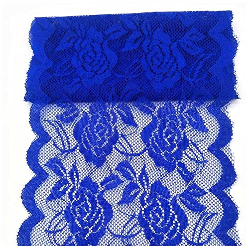 YCXMBH Spitzenband 2 Yards schönes Spitzenbandband 15 0mm Spitzenbesatz DIY. for Nähende Dekoration Afrikanischer Spitzengewebe Bestickt Spitzenband Weiß(Royal Blue) von YCXMBH