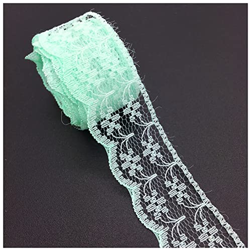 YCXMBH Spitzenband 3/4 "20mm breit (10 Yards/Lot) handbauten Besticktes net spitzebesatzband DIY. Hochzeit/Geburtstag/Weihnachtsdekorationen Spitzenband Weiß(Cyan) von YCXMBH