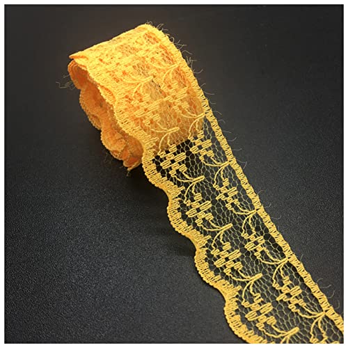 YCXMBH Spitzenband 3/4 "20mm breit (10 Yards/Lot) handbauten Besticktes net spitzebesatzband DIY. Hochzeit/Geburtstag/Weihnachtsdekorationen Spitzenband Weiß(Gold) von YCXMBH