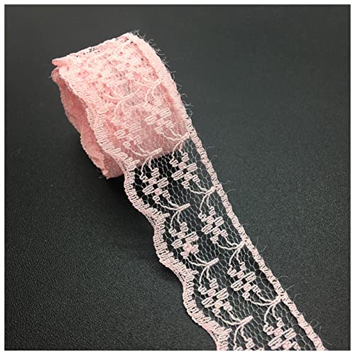 YCXMBH Spitzenband 3/4 "20mm breit (10 Yards/Lot) handbauten Besticktes net spitzebesatzband DIY. Hochzeit/Geburtstag/Weihnachtsdekorationen Spitzenband Weiß(Light Pink) von YCXMBH