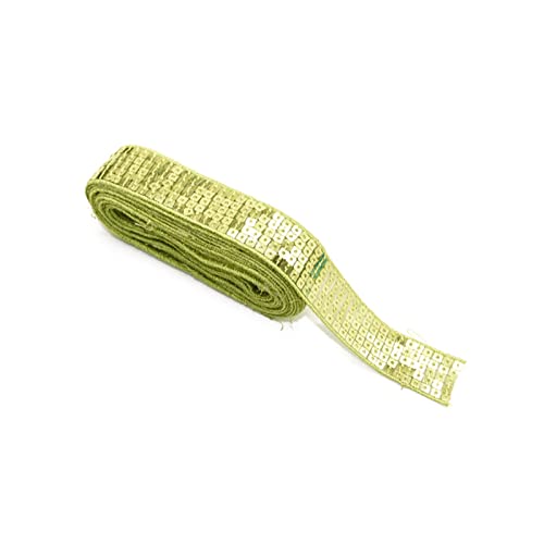 YCXMBH Spitzenband 5 Yards/Lot 5 Reihen quadratische Pailletten perlen Ribbon 25mm Pailletten spitzenbesätze zum nähen Handwerk kleidungsschöpfschmuck hochzeitsdekoration Spitzenband Weiß(B18) von YCXMBH