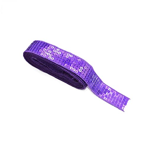 YCXMBH Spitzenband 5 Yards/Lot 5 Reihen quadratische Pailletten perlen Ribbon 25mm Pailletten spitzenbesätze zum nähen Handwerk kleidungsschöpfschmuck hochzeitsdekoration Spitzenband Weiß(B22) von YCXMBH