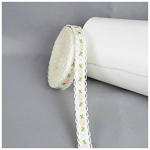 YCXMBH Spitzenband 5 Yards 12mm Blume bestickte Spitzenbesatz Bänder Kleidungsstück Kleidungsstärke for Kleidung Zubehör Handgemachtes Nähen DIY. Kunsthandwerk Spitzenband Weiß(Style1) von YCXMBH